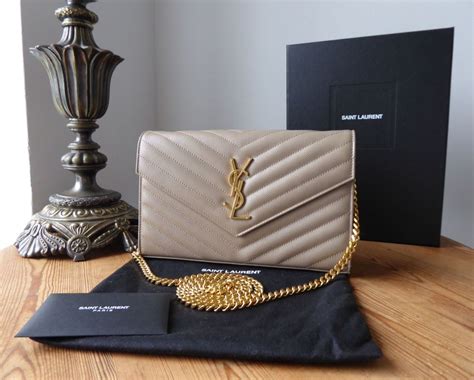 saint laurent matelasse monogram ysl wallet on chain nude|SAINT LAURENT Grain De Poudre Matelasse Chevron .